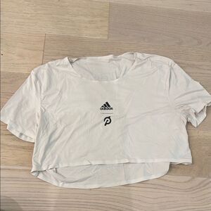 Adidas Peloton White Crop Work Out Top XS